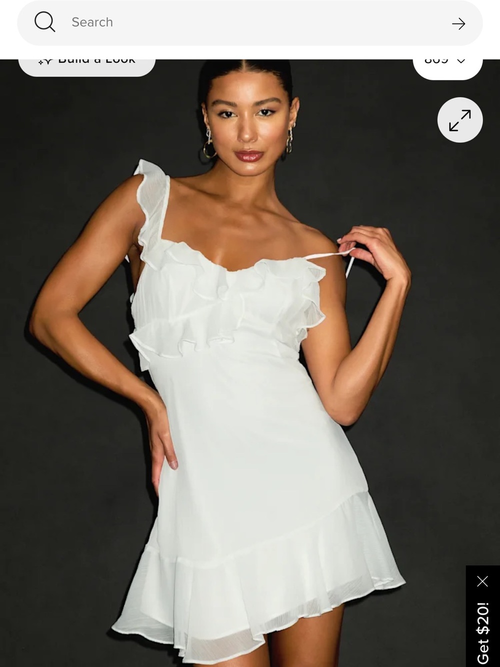 Lulu's White Ruffle One-Shoulder Mini Dress